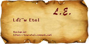 Löw Etel névjegykártya